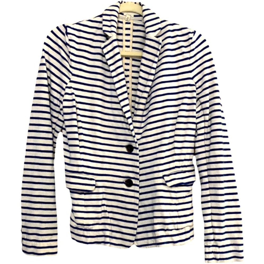 J. Crew Blazer, Cream with Navy Stripes, Size S